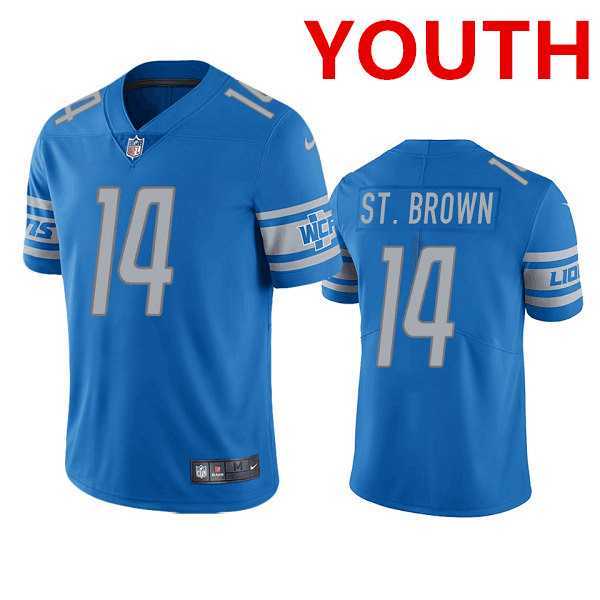 Youth Detroit Lions #14 mon-Ra St. Brown Blue Vapor Untouchable Limited Stitched Jersey Dzhi,We sell and wholesale Youth Detroit Lions #14 mon-Ra St. Brown Blue Vapor Untouchable Limited Stitched Jersey Dzhi on line form chian!